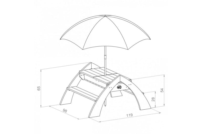 AXI Picknickbord för barn Delta grå & vit A031.023.00 - Picknickbord