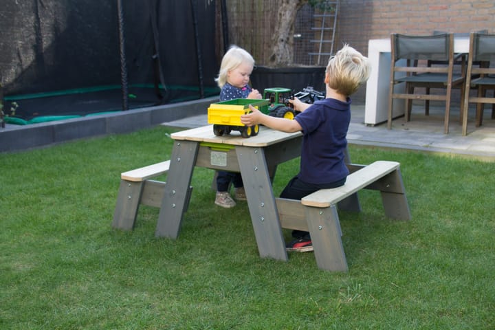 Exit Aksent Sand- och Picknickbord med 2 Bänkar Grå/Trä/Grön - Picknickbord