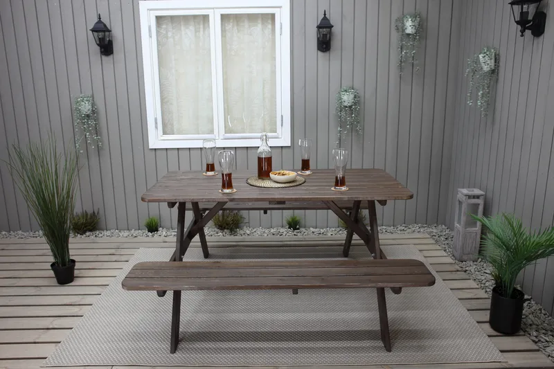 Nancie Picknickbord 150 cm - Brun - Utemöbler - Trädgårdsbord & Utebord - Picknickbord