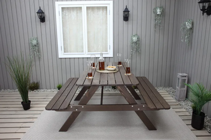 Nancie Picknickbord 150 cm - Brun - Utemöbler - Trädgårdsbord & Utebord - Picknickbord