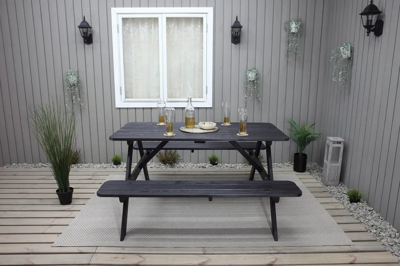 Nancie Picknickbord 158 cm - Kaffesvart - Utemöbler - Trädgårdsbord & Utebord - Picknickbord