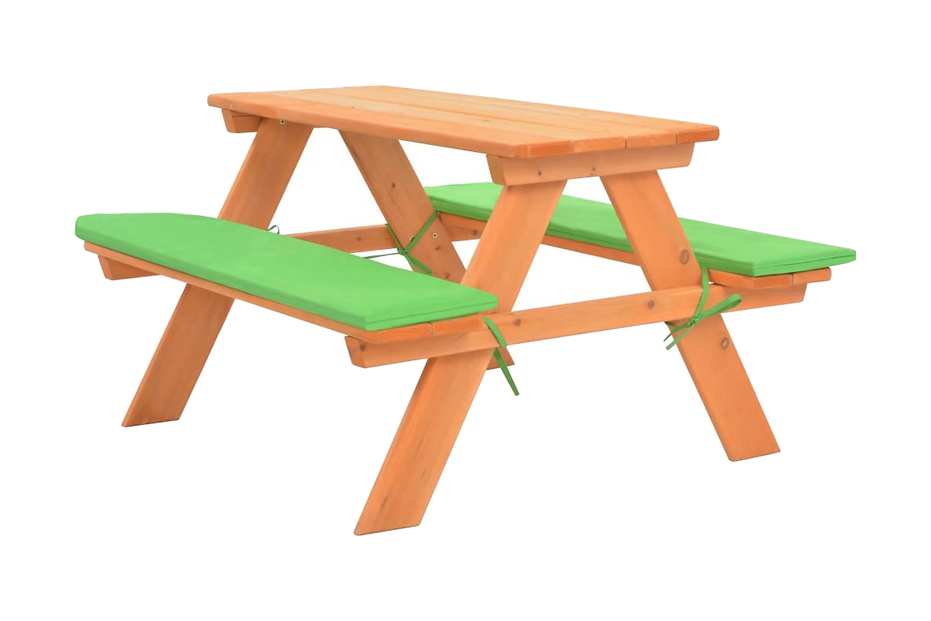 Picknickbord för barn med bänkar 89x79x50 cm massivt granträ – Brun