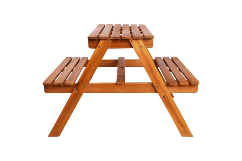 Picknickbord för barn med parasoll 79x90x60 cm massivt akaci - Brun - Utemöbler - Trädgårdsbord & Utebord - Picknickbord