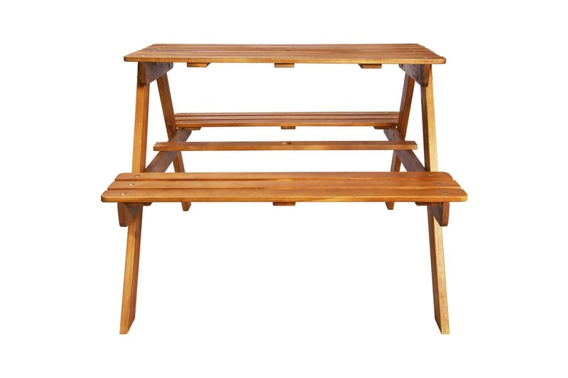 Picknickbord för barn med parasoll 79x90x60 cm massivt akaci - Brun - Utemöbler - Trädgårdsbord & Utebord - Picknickbord