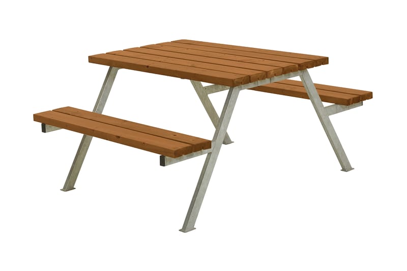 PLUS Alpha Bord/Bänkset 118 cm Grundmålad Teak - Utemöbler - Trädgårdsbord & Utebord - Picknickbord