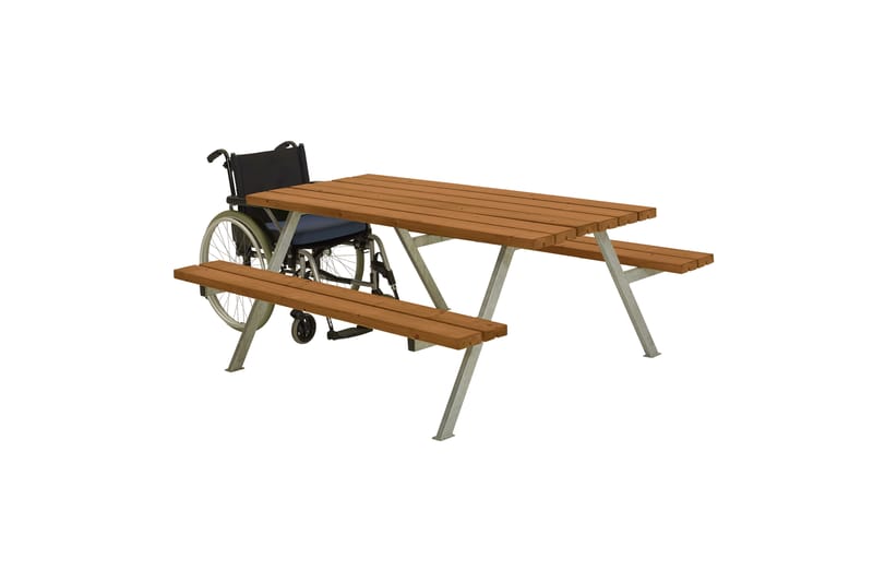 PLUS Alpha Bord/Bänkset 177 cm Grundmålad Teak - Utemöbler - Trädgårdsbord & Utebord - Picknickbord