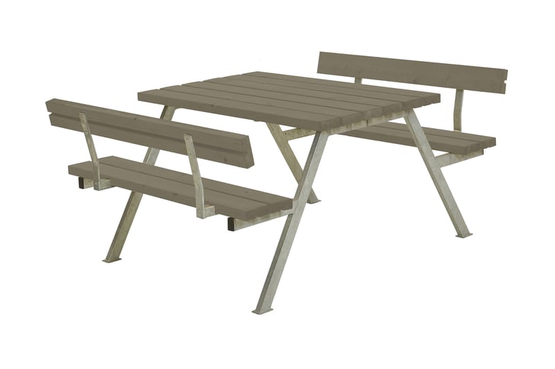 PLUS Alpha Bord/Bänkset med 2 Ryggstöd 118 cm - Utemöbler - Trädgårdsbord & Utebord - Picknickbord