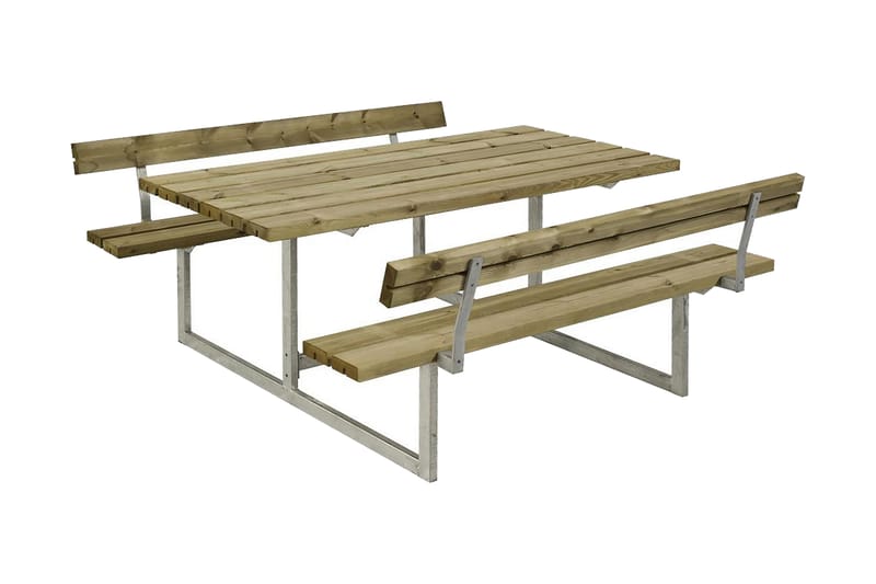 PLUS Basic bord- och bänkset med 2 ryggstöd - Utemöbler - Trädgårdsbord & Utebord - Picknickbord