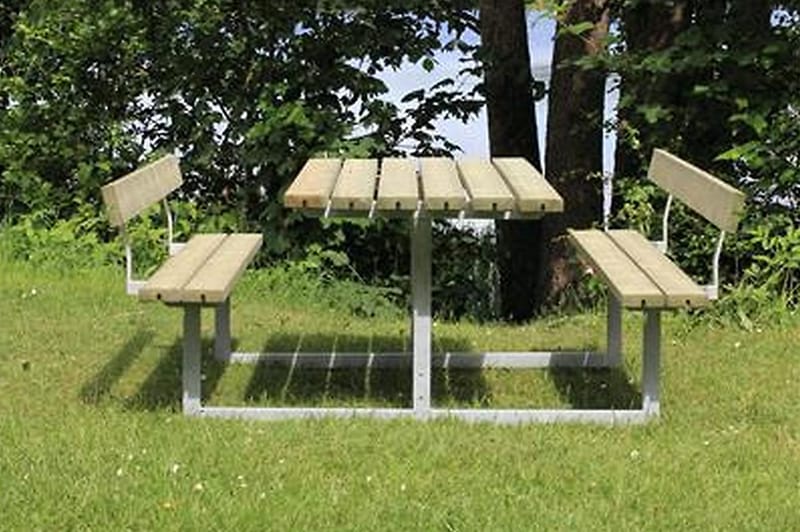 PLUS Basic bord- och bänkset med 2 ryggstöd - Picknickbord