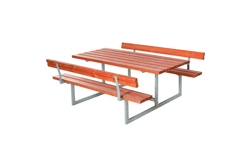 PLUS Basic Bord/Bänkset med 2Ryggstöd 177 cm Grundmålad Teak - Picknickbord