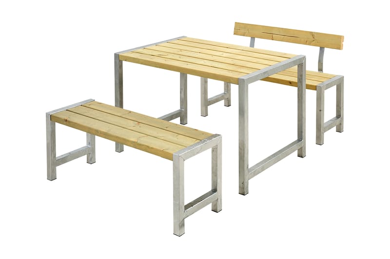 PLUS Caféset med 1 Ryggstöd 127 cm Tryckimpregnerat - Picknickbord