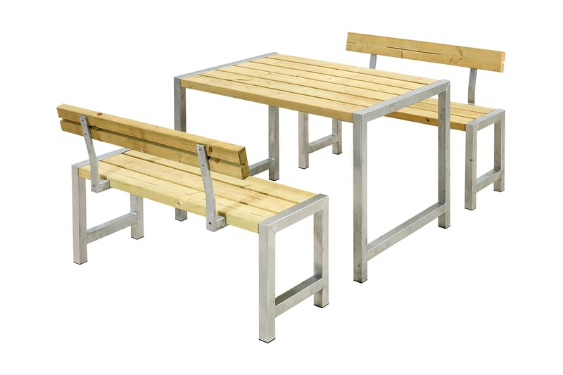 PLUS Caféset med 2 Ryggstöd 127 cm Tryckimpregnerat - Utemöbler - Trädgårdsbord & Utebord - Picknickbord
