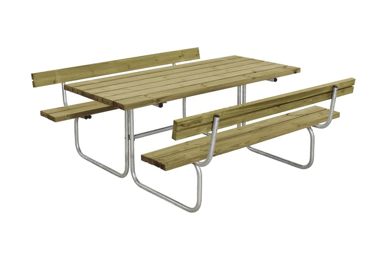 PLUS Classic bord- och bänkset med 2 ryggstöd 177 cm - Utemöbler - Trädgårdsbord & Utebord - Picknickbord
