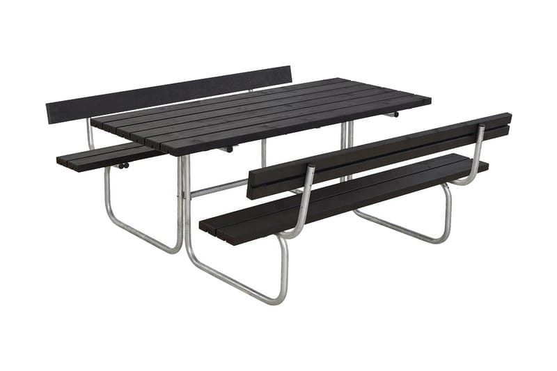 PLUS Classic bord- och bänkset med 2 ryggstöd 177x177x75 cm - Picknickbord