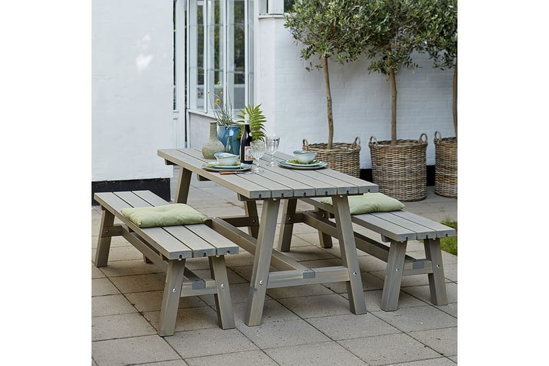 PLUS Country Plankset 177 cm Bord och 2 Bänkar, - Utemöbler - Trädgårdsbord & Utebord - Picknickbord
