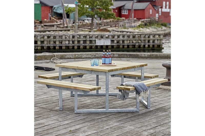 PLUS Twist Bord/Bänkset 204 cm Tryckimpregnerat - Utemöbler - Trädgårdsbord & Utebord - Picknickbord