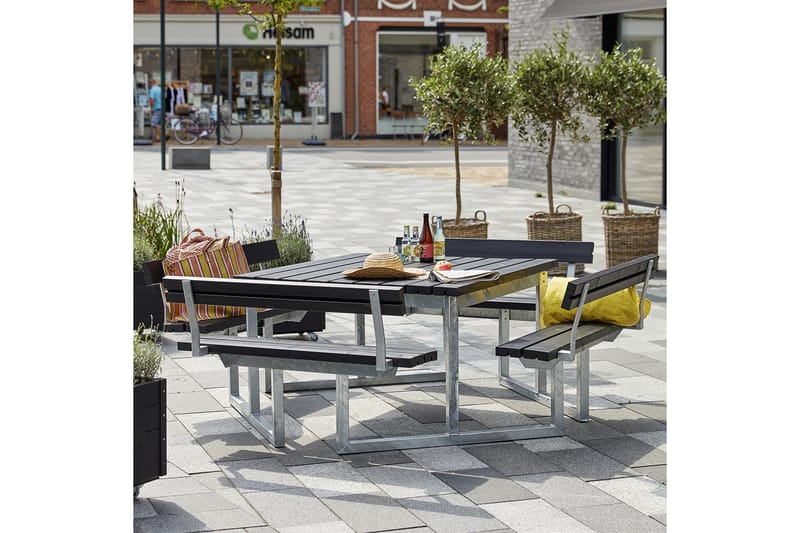 PLUS Twist Bord/Bänkset med 4 Ryggstöd 227 cm - Utemöbler - Trädgårdsbord & Utebord - Picknickbord