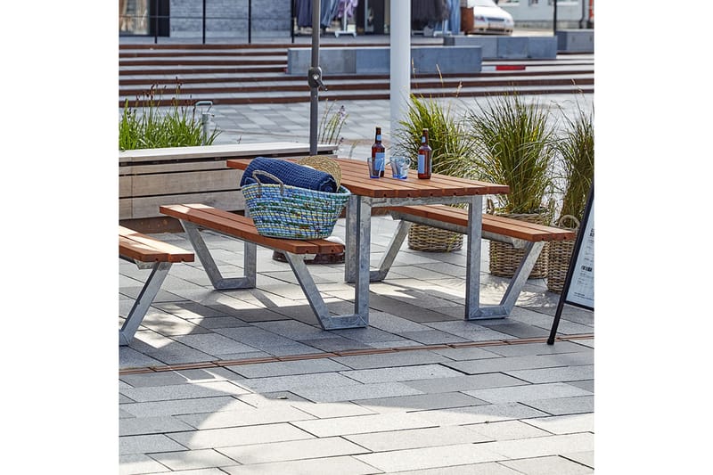 PLUS Wega Bord/Bänkset 177 cm Grundmålad Teak - Utemöbler - Trädgårdsbord & Utebord - Picknickbord