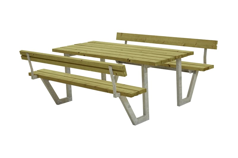 PLUS Wega Bord/Bänkset med 2 Ryggstöd 177 cm Tryckimpregnera - Utemöbler - Trädgårdsbord & Utebord - Picknickbord