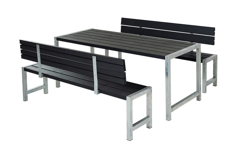 PLUS Plankset med 2 Ryggstöd 186 cm - Picknickbord