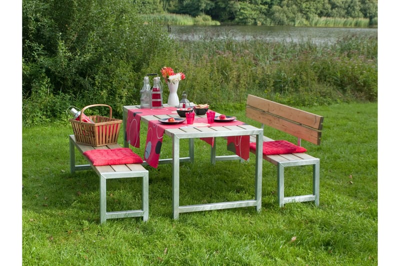 PLUS Plankset med 1 Ryggstöd 186 cm Tryckimpregnerat - Picknickbord