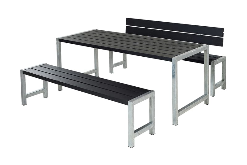 PLUS Plankset med 1 Ryggstöd 186 cm - Utemöbler - Trädgårdsbord & Utebord - Picknickbord