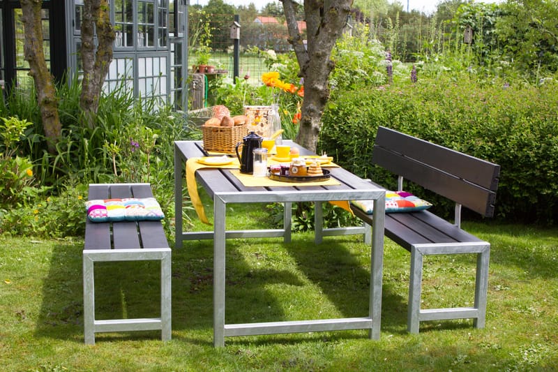 PLUS Plankset med 1 Ryggstöd 186 cm - Utemöbler - Trädgårdsbord & Utebord - Picknickbord