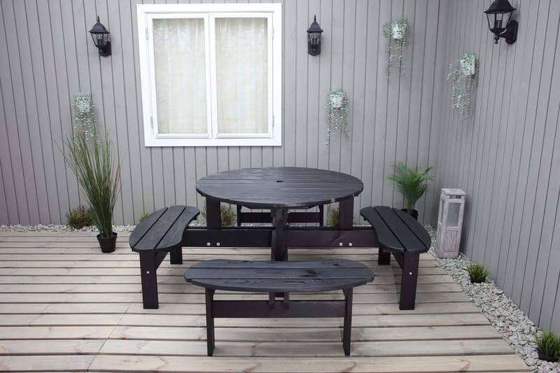 Rogolo Picknickbord 199 cm - Kaffesvart - Utemöbler - Trädgårdsbord & Utebord - Picknickbord