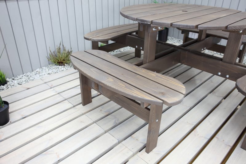 ROGOLO Picknickbord 199 cm Brun - Utemöbler - Trädgårdsbord & Utebord - Picknickbord