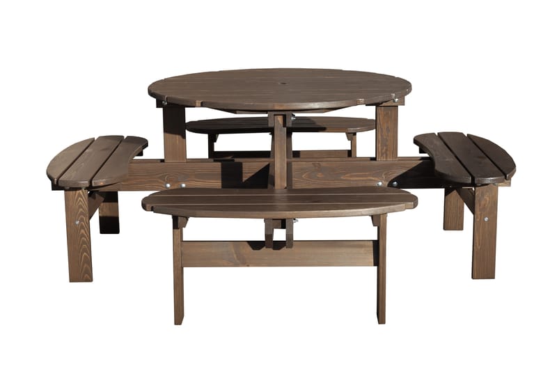ROGOLO Picknickbord 199 cm Brun - Utemöbler - Trädgårdsbord & Utebord - Picknickbord