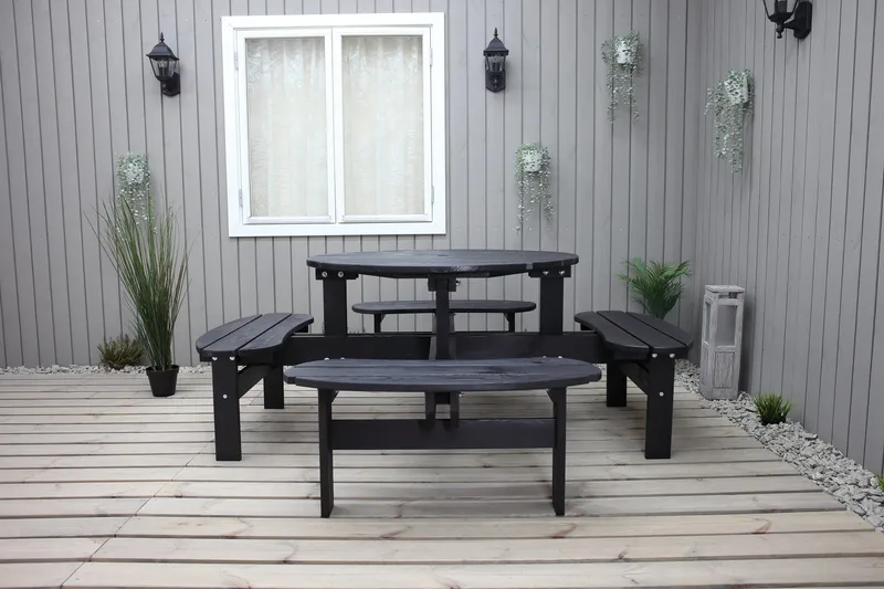 Rogolo Picknickbord 199 cm - Kaffesvart - Utemöbler - Trädgårdsbord & Utebord - Picknickbord