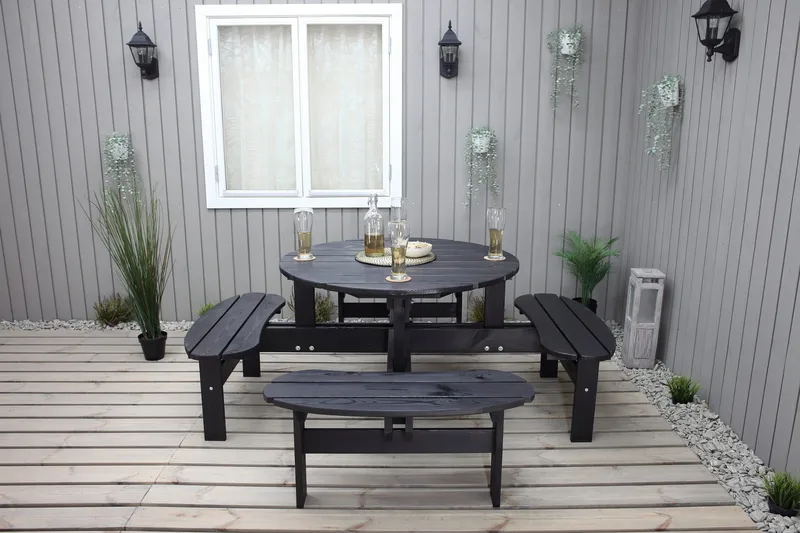 Rogolo Picknickbord 199 cm - Kaffesvart - Utemöbler - Trädgårdsbord & Utebord - Picknickbord