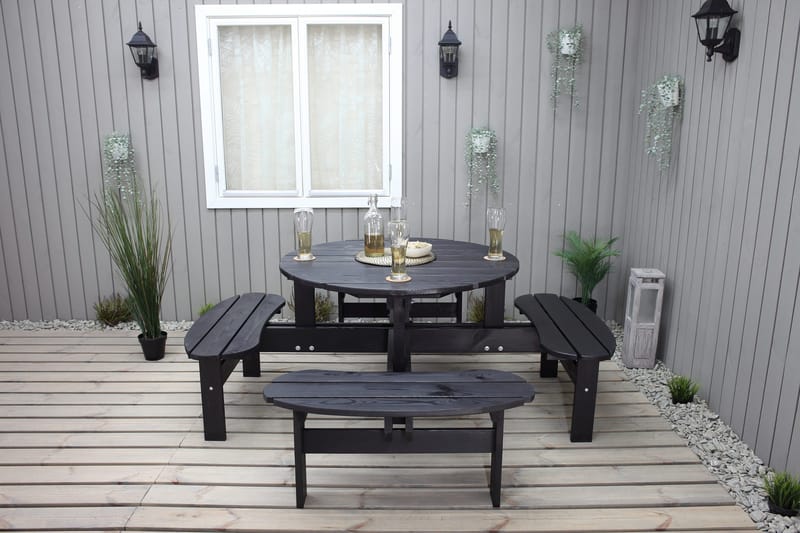 Rogolo Picknickbord 199 cm - Kaffesvart - Utemöbler - Trädgårdsbord & Utebord - Picknickbord