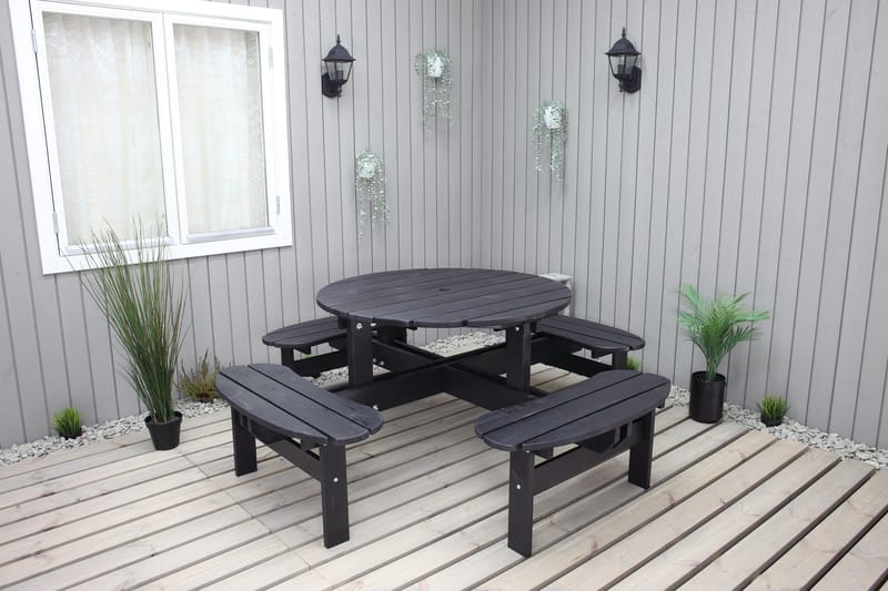 Rogolo Picknickbord 199 cm, Kaffesvart