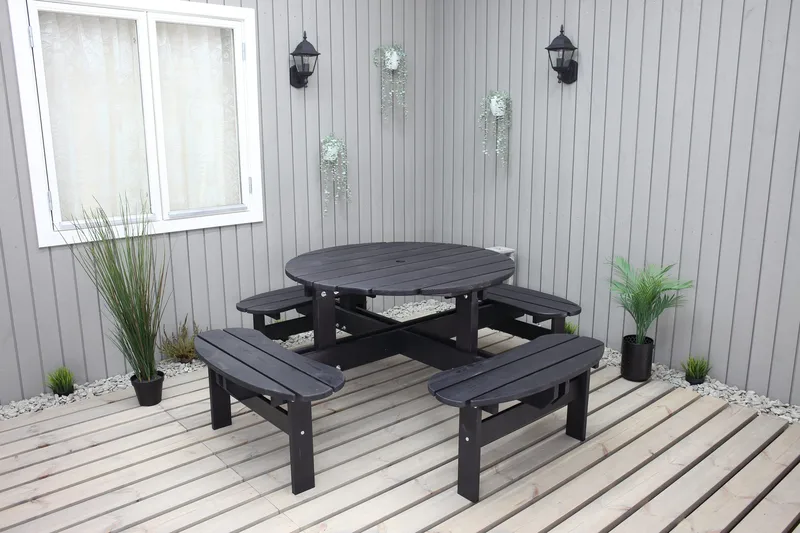 Rogolo Picknickbord 199 cm, Kaffesvart