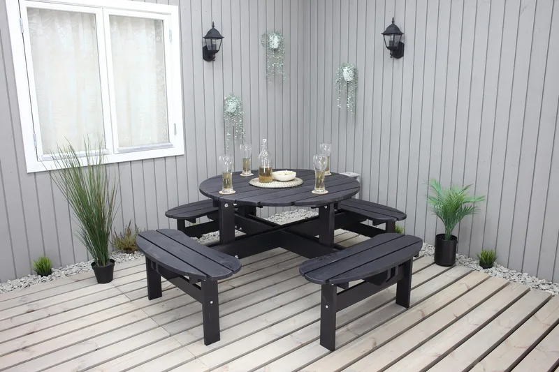 Rogolo Picknickbord 199 cm - Kaffesvart - Utemöbler - Trädgårdsbord & Utebord - Picknickbord