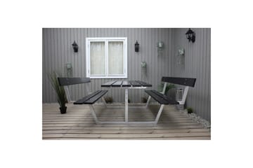 Picknickbord Rustik Metall Med Ryggstöd - Svart - Utemöbler - Trädgårdsbord & Utebord - Picknickbord