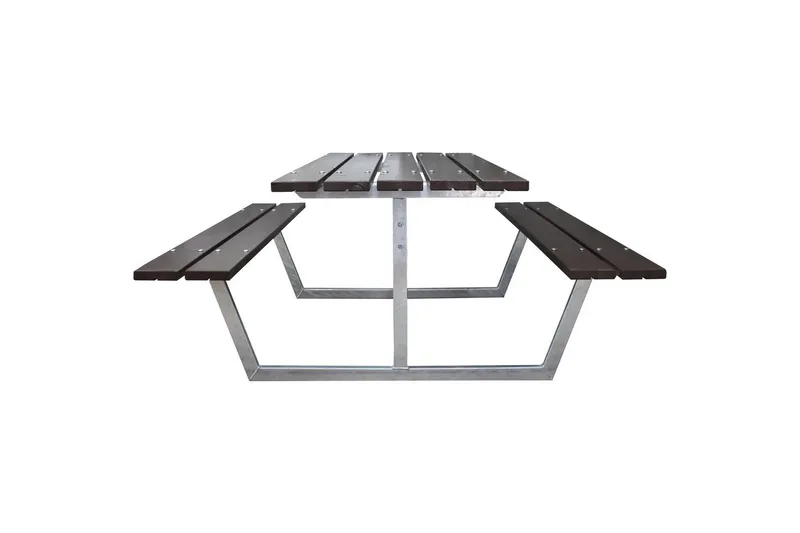 Picknickbord Rustik Metall Utan Ryggstöd - Brun - Utemöbler - Trädgårdsbord & Utebord - Picknickbord