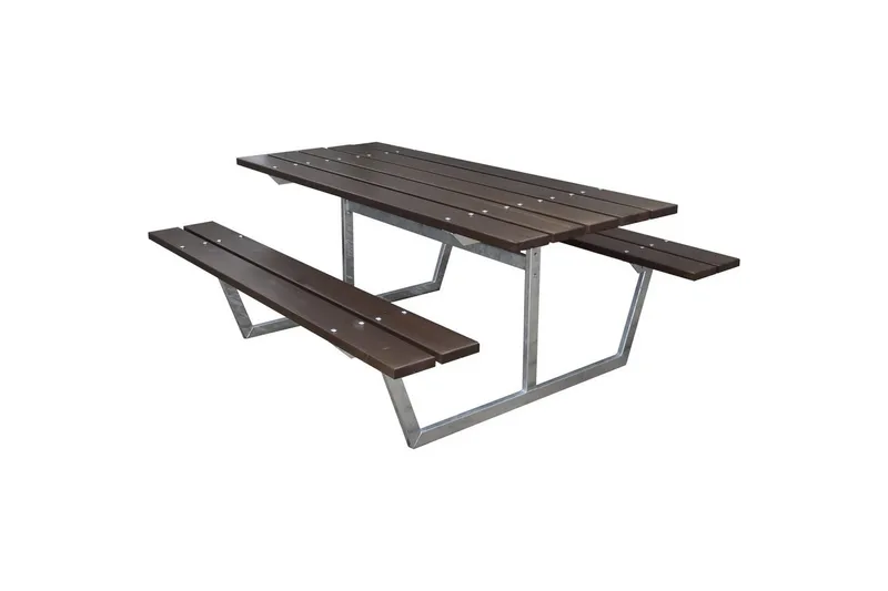 Picknickbord Rustik Metall Utan Ryggstöd, Brun