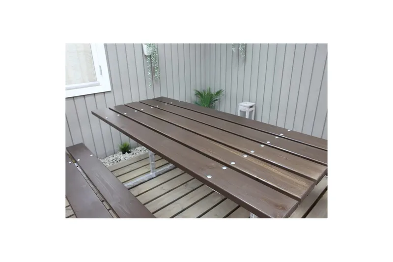 Picknickbord Rustik Metall Utan Ryggstöd - Brun - Utemöbler - Trädgårdsbord & Utebord - Picknickbord