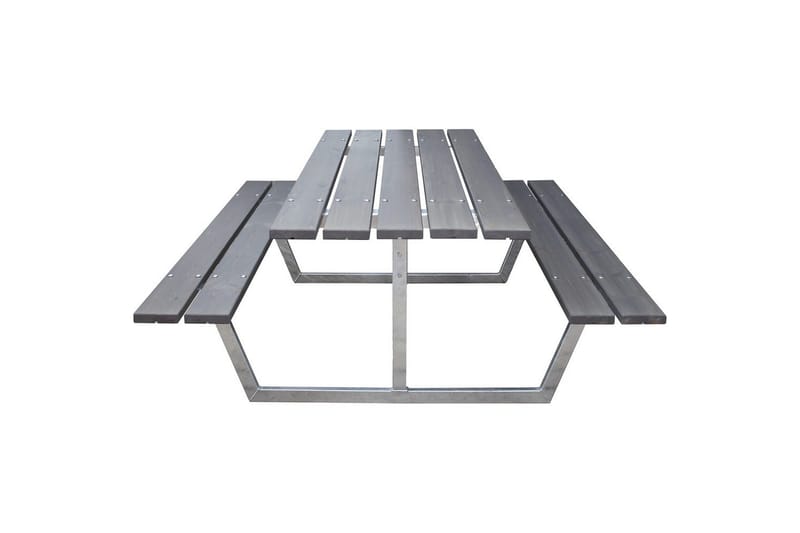 Picknickbord Rustik Metall Utan Ryggstöd - Grå - Utemöbler - Trädgårdsbord & Utebord - Picknickbord