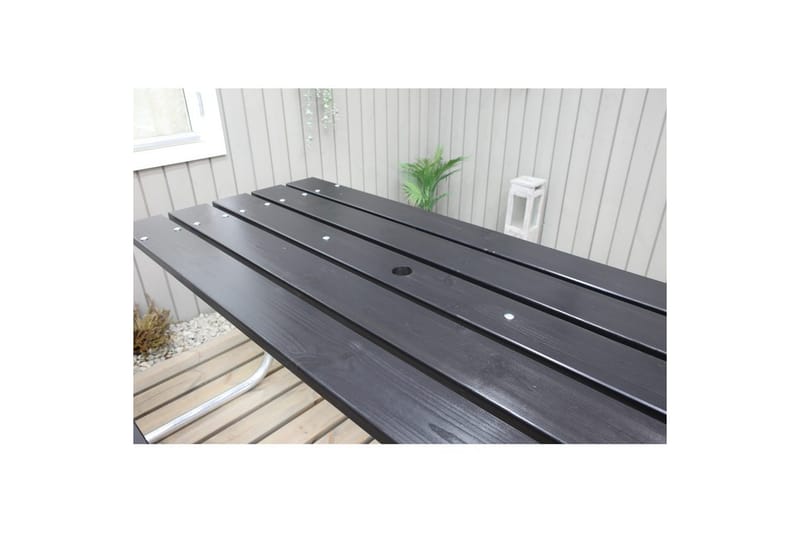 Picknickbord Stabil Metall Utan Ryggstöd - Svart - Utemöbler - Trädgårdsbord & Utebord - Picknickbord