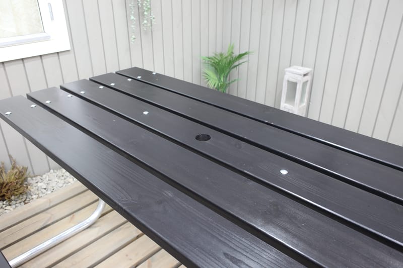 Picknickset Stabil Metall Ryggstöd ingår - Svart - Utemöbler - Trädgårdsbord & Utebord - Picknickbord