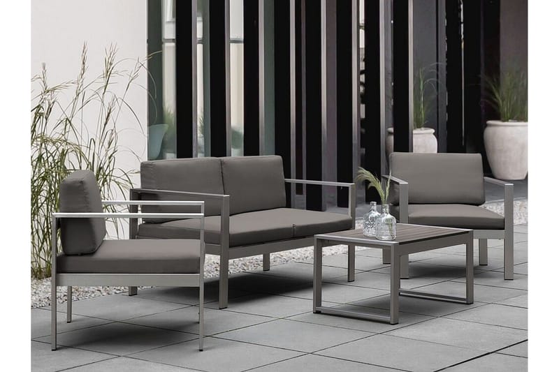 Racale Sidobord och Matbord Utomhus 90 cm Metall - Mörkgrå - Utemöbler - Trädgårdsbord & Utebord - Sidobord utomhus