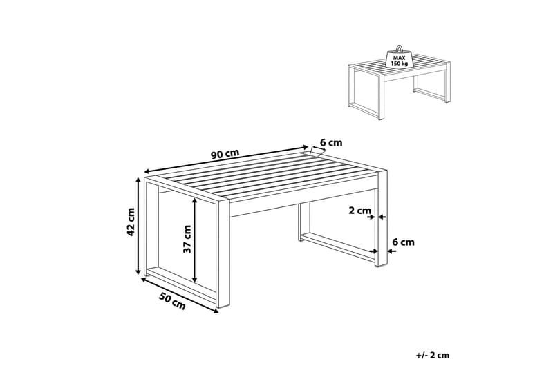 RACALE Sidobord Utomhus 90x50 cm Ljusgrå - Utemöbler - Trädgårdsbord & Utebord - Sidobord utomhus
