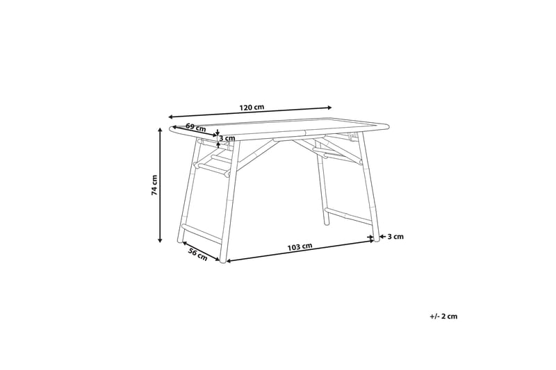 REDDING Matbord Utomhus 120x69 cm Ljusbrun - Utemöbler - Trädgårdsbord & Utebord - Matbord ute