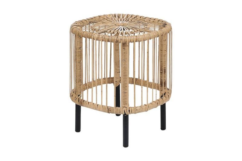 Rimouski Sidobord och Avlastningsbord Utomhus 40 cm Konstrotting - Beige/Svart - Utemöbler - Trädgårdsbord & Utebord - Sidobord utomhus