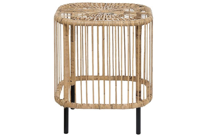 Rimouski Sidobord och Avlastningsbord Utomhus 40 cm Konstrotting - Beige/Svart - Utemöbler - Trädgårdsbord & Utebord - Sidobord utomhus