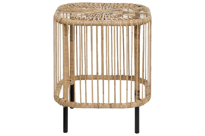 Rimouski Sidobord och Avlastningsbord Utomhus 40 cm Konstrotting - Beige/Svart - Utemöbler - Trädgårdsbord & Utebord - Sidobord utomhus