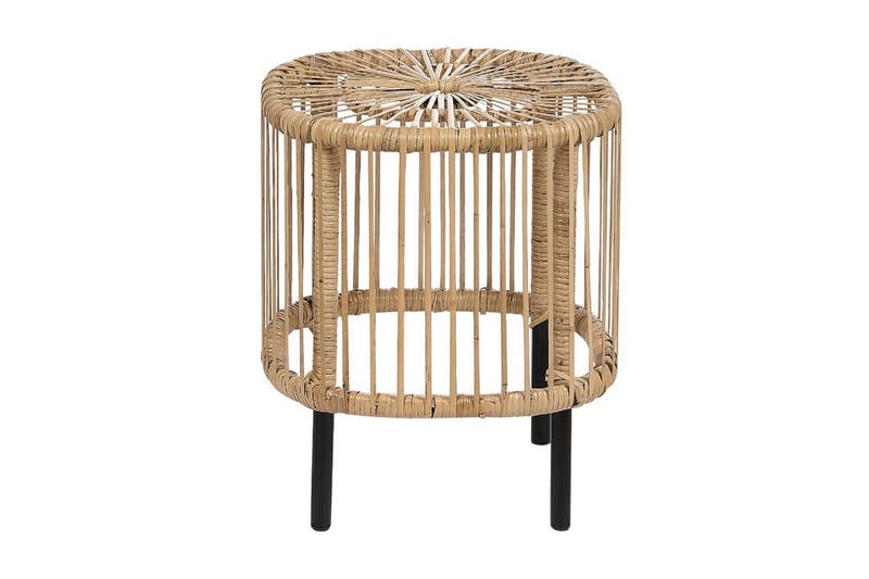 Rimouski Sidobord och Avlastningsbord Utomhus 40 cm Konstrotting - Beige/Svart - Utemöbler - Trädgårdsbord & Utebord - Sidobord utomhus